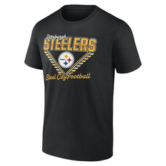 Pittsburgh Steelers Steel City Football T-Shirt Black | NFL