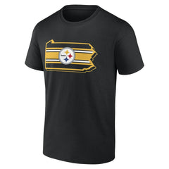 Pittsburgh Steelers State Outline T-Shirt Black | NFL