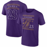 LeBron James Los Angeles Lakers Ugly Sweater Name & Number T-Shirt Purple - NBA