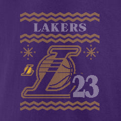 LeBron James Los Angeles Lakers Ugly Sweater Name & Number T-Shirt Purple - NBA