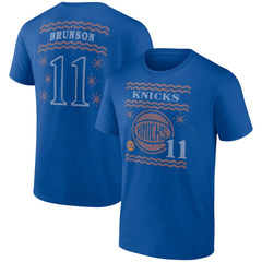 Jalen Brunson New York Knicks Ugly Sweater Name & Number T-Shirt Blue - NBA