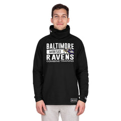 Baltimore Ravens New Era Functional Fandom Balaclava Helmet Stripe Tri-Blend Hoodie Black | NFL