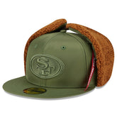 San Francisco 49ers New Era x Alpha Industries Dog Ears 59FIFTY Fitted Hat Olive | NFL