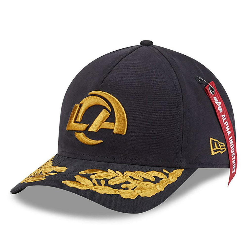 Los Angeles Rams New Era x Alpha Industries A-Frame 9FORTY Adjustable Hat Black | NFL