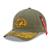 Los Angeles Rams New Era x Alpha Industries A-Frame 9FORTY Adjustable Hat Olive | NFL