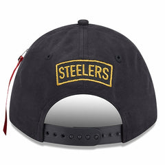 Pittsburgh Steelers New Era x Alpha Industries A-Frame 9FORTY Adjustable Hat Black | NFL