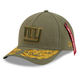 New York Giants New Era x Alpha Industries A-Frame 9FORTY Adjustable Hat Olive | NFL
