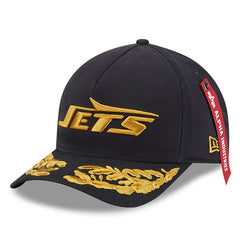 New York Jets New Era x Alpha Industries A-Frame 9FORTY Adjustable Hat Black | NFL