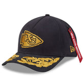 Kansas City Chiefs New Era x Alpha Industries A-Frame 9FORTY Adjustable Hat Black | NFL