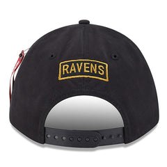 Baltimore Ravens New Era x Alpha Industries A-Frame 9FORTY Adjustable Hat Black | NFL
