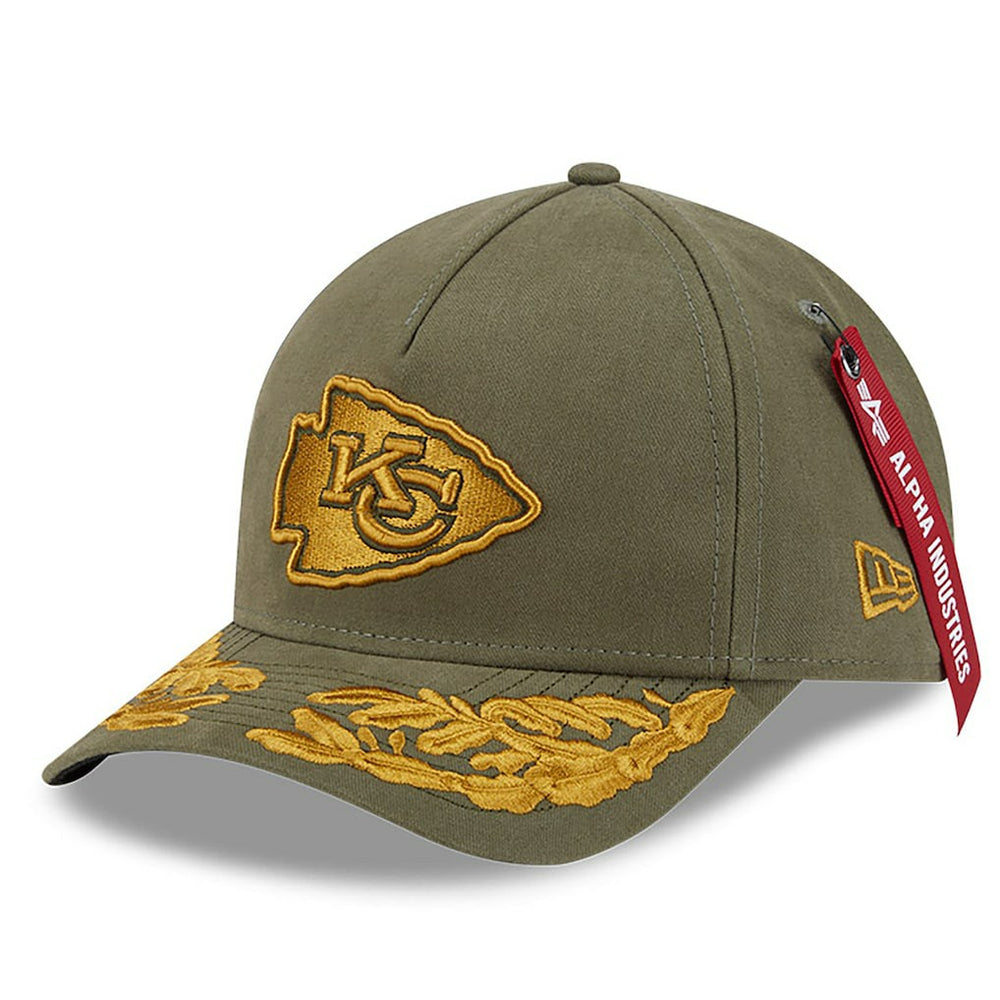 Kansas City Chiefs New Era x Alpha Industries A-Frame 9FORTY Adjustable Hat Olive | NFL