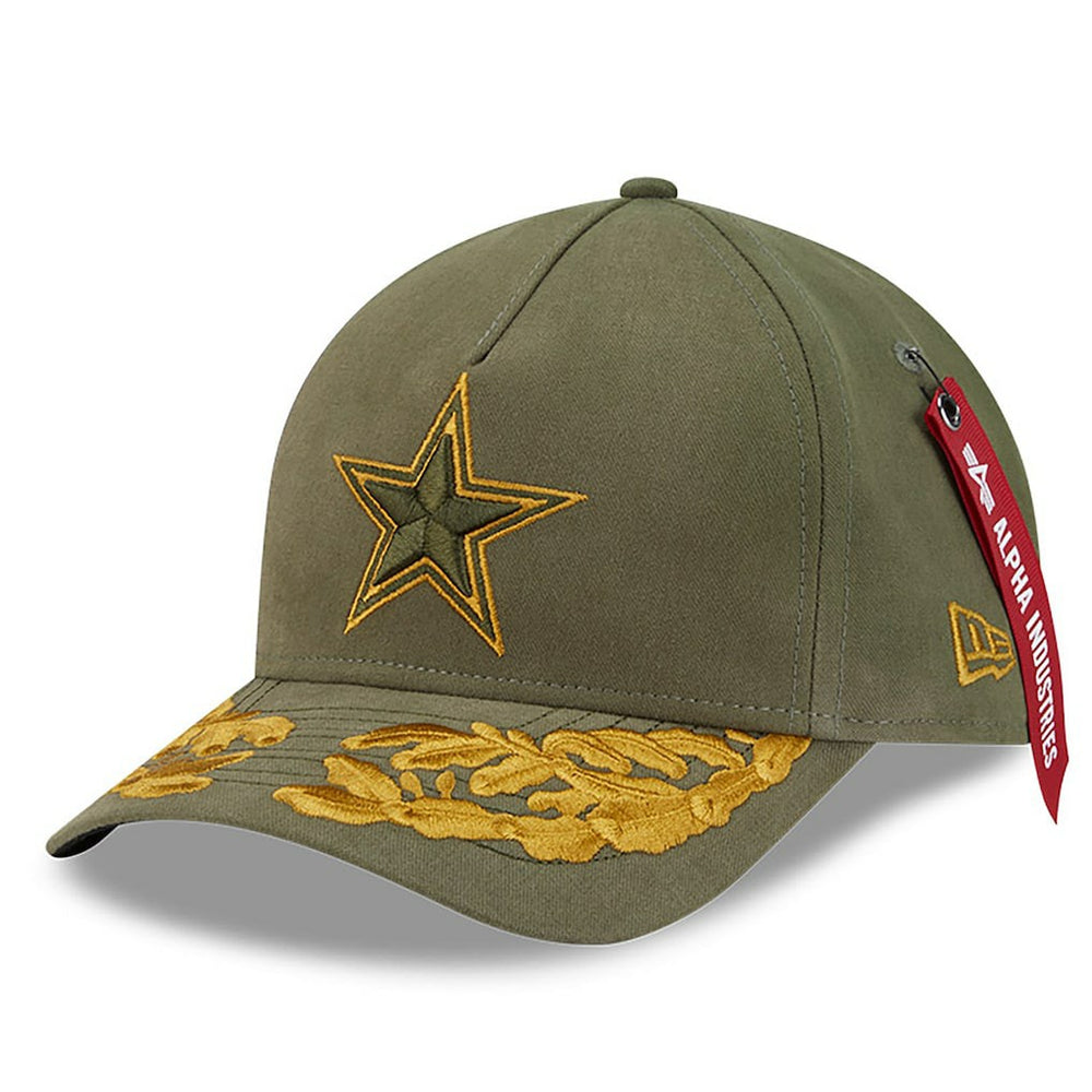 Dallas Cowboys New Era x Alpha Industries A-Frame 9FORTY Adjustable Hat Olive | NFL