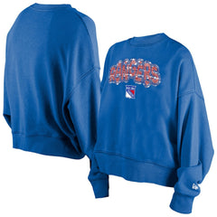 New York Rangers New Era Girls Youth Flip Sequin Sweatshirt - Blue - NHL