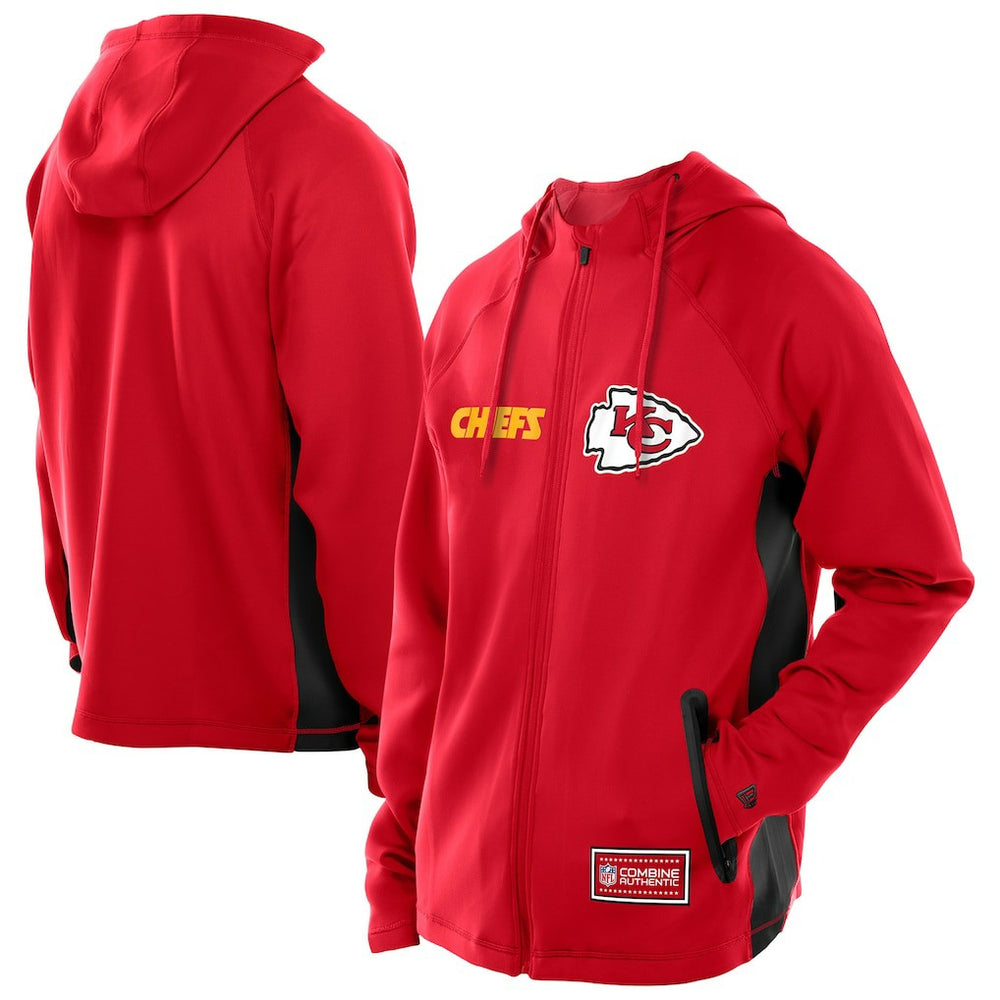 Kansas City Chiefs New Era Combine Authentic Raglan Scuba Full-Zip Hoodie Red | NFL
