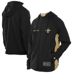 New Orleans Saints New Era Combine Authentic Raglan Scuba Full-Zip Hoodie Black | NFL
