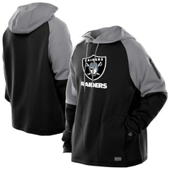 Las Vegas Raiders New Era Combine Authentic Color Block Raglan Pullover Hoodie Black | NFL