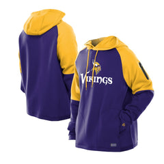 Minnesota Vikings New Era Combine Authentic Color Block Raglan Pullover Hoodie Purple | NFL