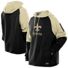 New Orleans Saints New Era Combine Authentic Color Block Raglan Pullover Hoodie Black | NFL