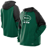 New York Jets New Era Combine Authentic Color Block Raglan Pullover Hoodie Green | NFL