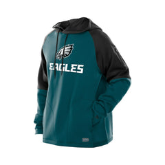 Philadelphia Eagles New Era Combine Authentic Color Block Raglan Pullover Hoodie Midnight Green | NFL
