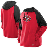 San Francisco 49ers New Era Combine Authentic Color Block Raglan Pullover Hoodie Scarlet | NFL