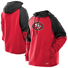 San Francisco 49ers New Era Combine Authentic Color Block Raglan Pullover Hoodie Scarlet | NFL