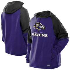 Baltimore Ravens New Era Combine Authentic Color Block Raglan Pullover Hoodie Purple | NFL