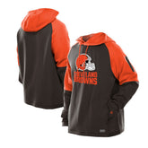Cleveland Browns New Era Combine Authentic Color Block Raglan Pullover Hoodie Brown | NFL