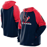 Houston Texans New Era Combine Authentic Color Block Raglan Pullover Hoodie Navy | NFL