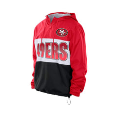 San Francisco 49ers New Era Ripstop Quarter-Zip Hooded Windbreaker Scarlet | NFL