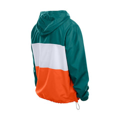 Miami Dolphins New Era Ripstop Quarter-Zip Hooded Windbreaker Aqua | NFL