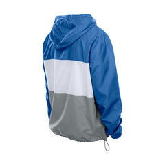 Detroit Lions New Era Ripstop Quarter-Zip Hooded Windbreaker Blue | NFL