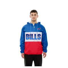 Buffalo Bills New Era Ripstop Quarter-Zip Hooded Windbreaker Royal | NFL