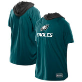 Philadelphia Eagles New Era Combine Authentic Hooded Raglan Short-Sleeve T-Shirt Midnight Green | NFL