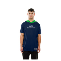 Seattle Seahawks New Era Combine Authentic Hooded Raglan Short-Sleeve T-Shirt College Navy | NFL