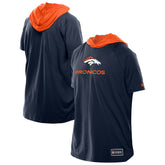 Denver Broncos New Era Combine Authentic Hooded Raglan Short-Sleeve T-Shirt Navy | NFL