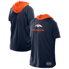 Denver Broncos New Era Combine Authentic Hooded Raglan Short-Sleeve T-Shirt Navy | NFL