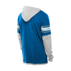 Detroit Lions New Era Twofer Layered Long Sleeve Hoodie T-Shirt Blue | NFL