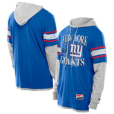 New York Giants New Era Twofer Layered Long Sleeve Hoodie T-Shirt Royal | NFL