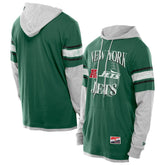 New York Jets New Era Twofer Layered Long Sleeve Hoodie T-Shirt Green | NFL