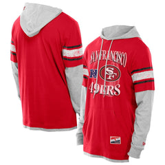 San Francisco 49ers New Era Twofer Layered Long Sleeve Hoodie T-Shirt Scarlet | NFL