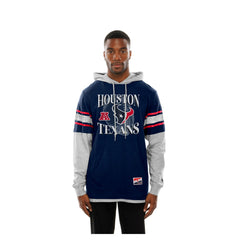 Houston Texans New Era Twofer Layered Long Sleeve Hoodie T-Shirt Navy | NFL