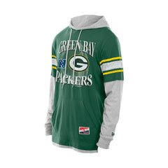 Green Bay Packers New Era Twofer Layered Long Sleeve Hoodie T-Shirt Green | NFL
