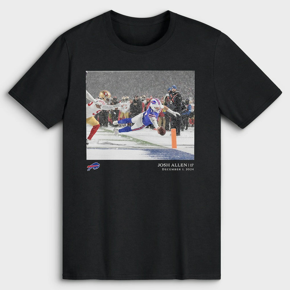 Josh Allen Buffalo Bills NFL Flash Features Week 13 T-Shirt Black | NFL