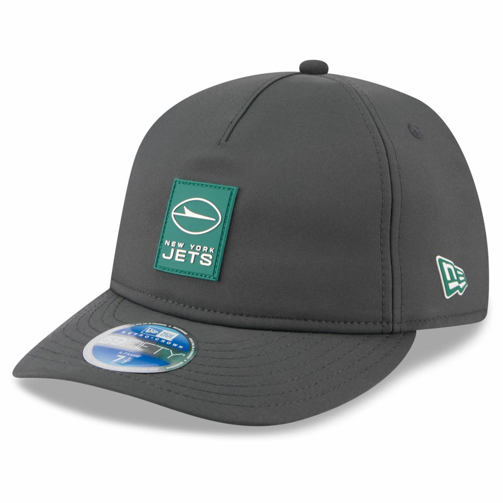 New York Jets New Era 2025 Sideline Cold Weather Retro Crown 59FIFTY Fitted Hat Charcoal | NFL