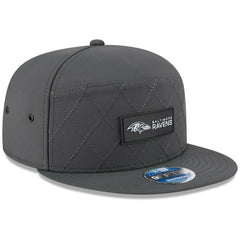 Baltimore Ravens New Era 2025 Sideline Cold Weather Split Panel 9FIFTY Snapback Hat Charcoal | NFL