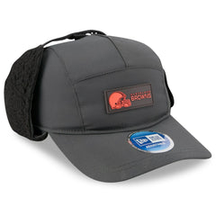 Cleveland Browns New Era 2025 Sideline Cold Weather Runner Dog Ear Adjustable Hat Charcoal | NFL