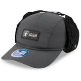 Las Vegas Raiders New Era 2025 Sideline Cold Weather Runner Dog Ear Adjustable Hat Charcoal | NFL