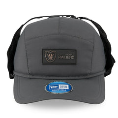 Las Vegas Raiders New Era 2025 Sideline Cold Weather Runner Dog Ear Adjustable Hat Charcoal | NFL