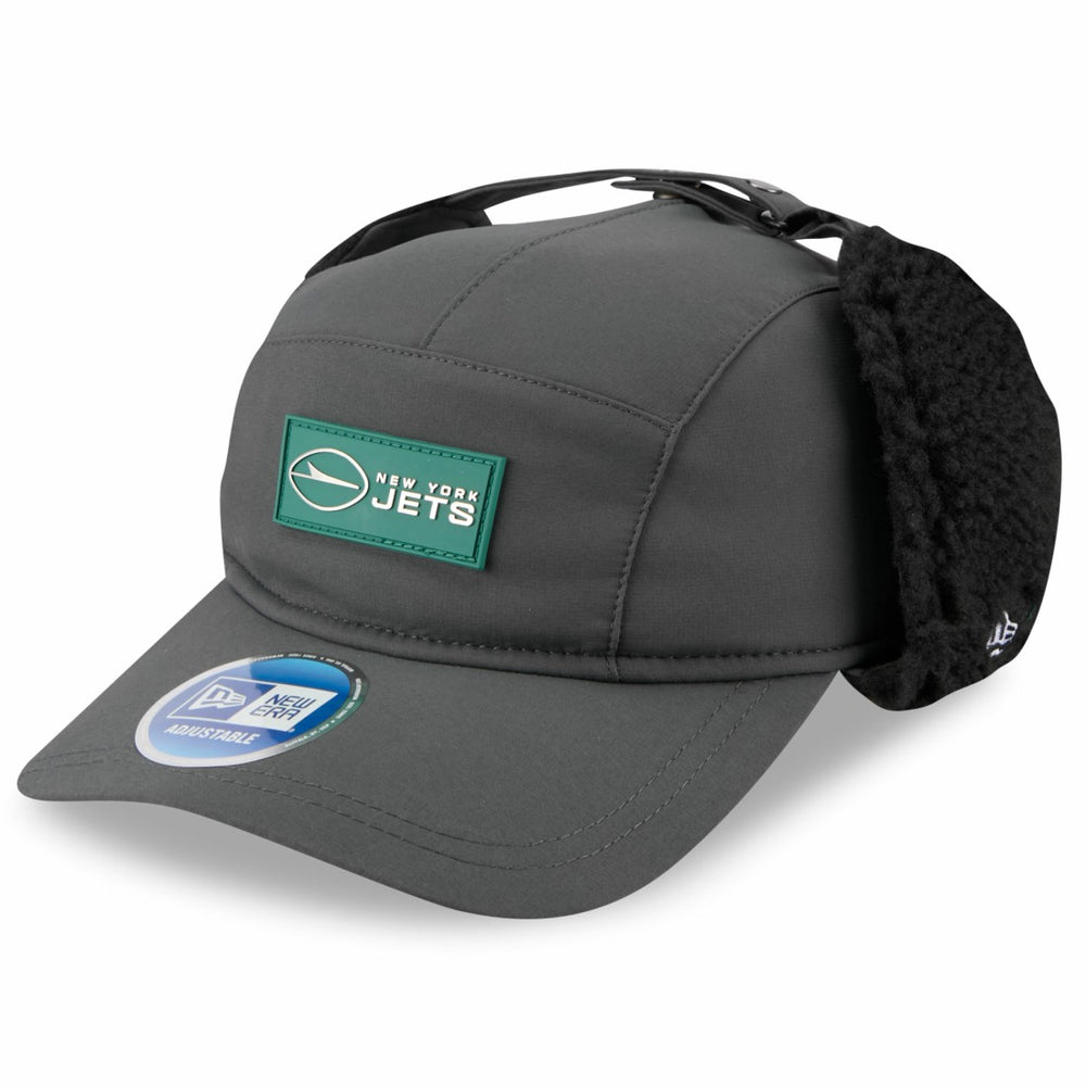 New York Jets New Era 2025 Sideline Cold Weather Runner Dog Ear Adjustable Hat Charcoal | NFL